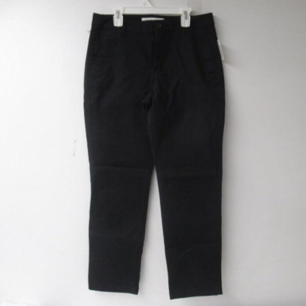Amazon Essentials  Stretch Twill Chino Women's  Pants Black Slim Fit Size 8 NEW